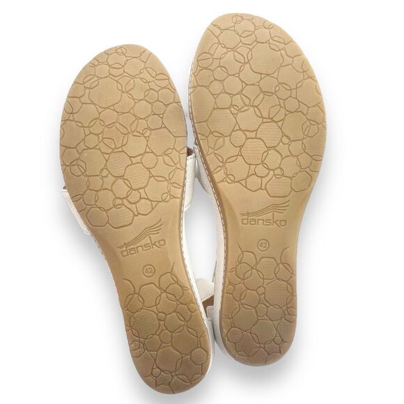 Dansko Astrid Sandals Textured Ivory Nubuck Leather Comfort Shoe Size 42 | 11.5 - Picture 14 of 16